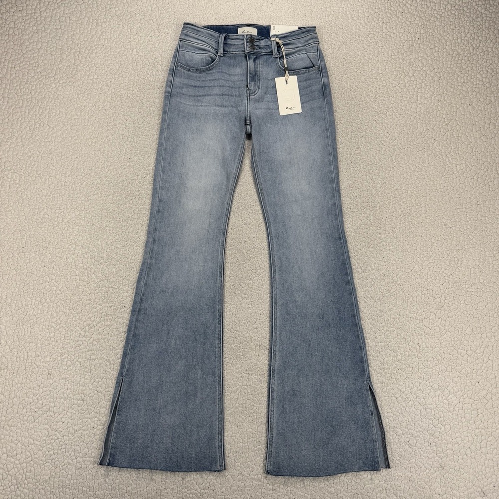 Kancan Mid Rise Flare Jeans Women's 7 (27x32) Made USA Western Boho Y2K NWT